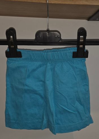 Short coton bleu 6 mois