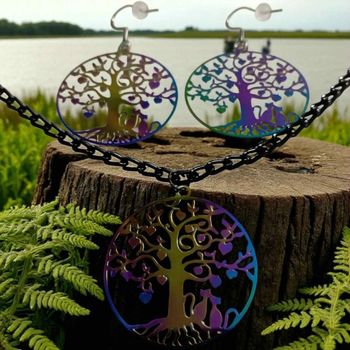 Parure Chats Amoureux & Arbre de Vie – Multicolore