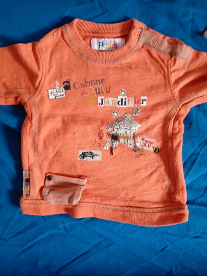 Lot bodies / manteaux / tshirt/ pull garçons 6 mois - photo numéro 9
