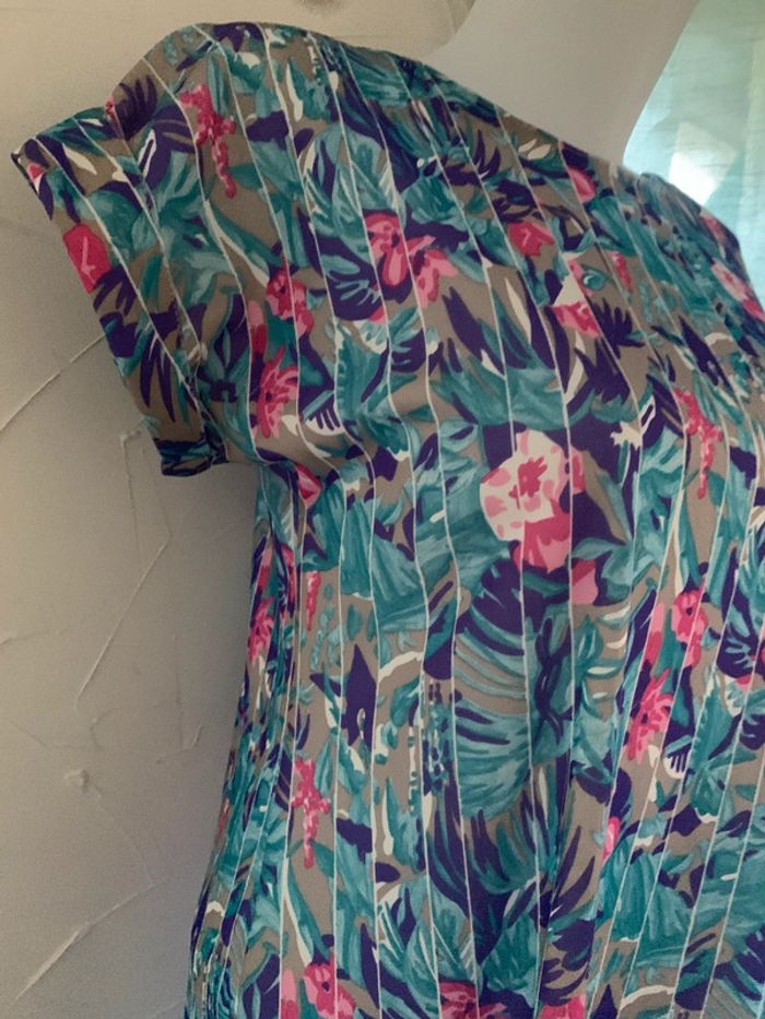 Robe fleurie vintage taille 40 manches courtes - photo numéro 5