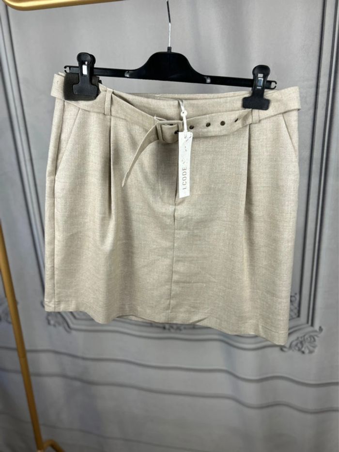 Jupe beige doré I code courte 42 neuve