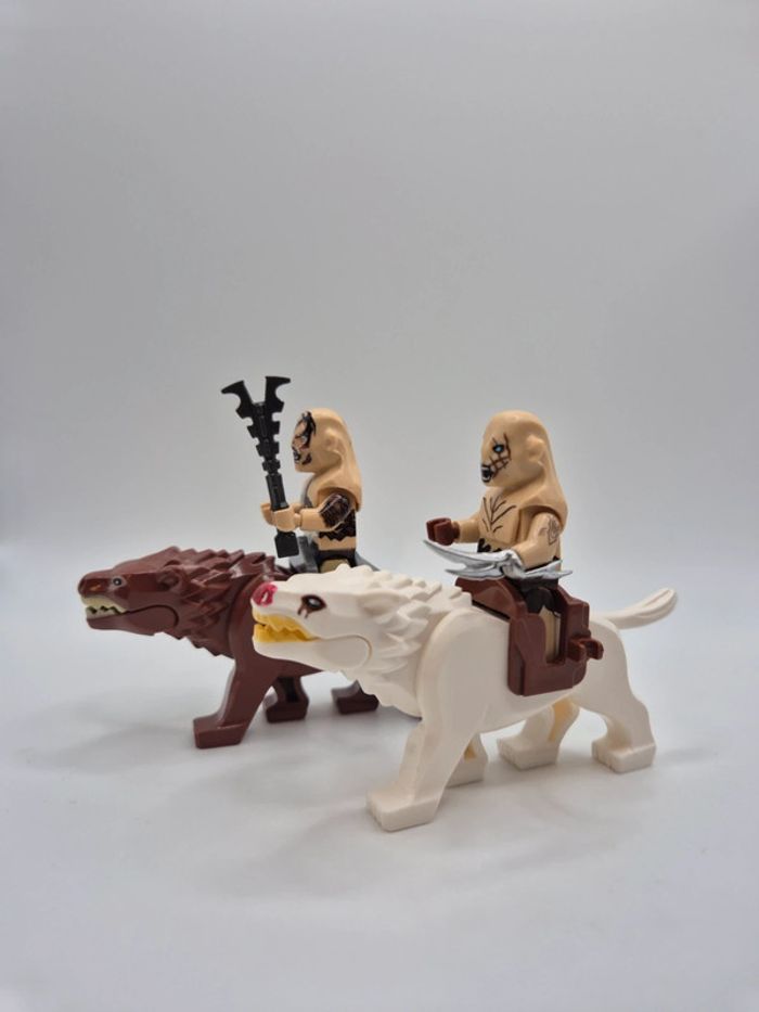Figurines type lego Chef Orcs Azog et Bolg sur warg seigneur des anneaux / hobbit - photo numéro 2