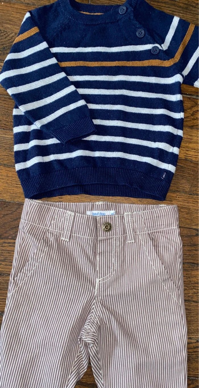 Ensemble pull obaibi et pantalon Bout’chou 6 mois - photo numéro 2