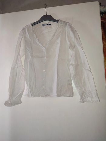 Chemisier / blouse blanche fine taille 34 / XS Kiabi