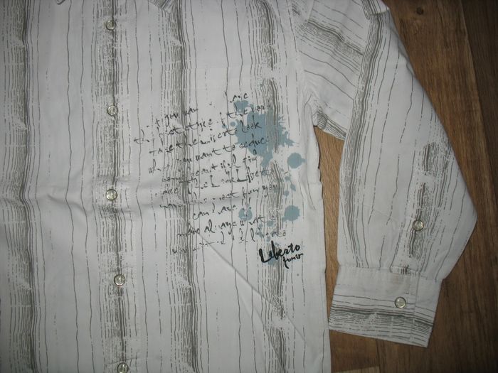 CHEMISE ML BLANCHE A RAYURES GRISES GARÇON "LIBERTO" - 6 ANS - n°01 - photo numéro 3