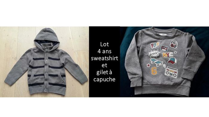lot gilet et sweat pull garçon 4 ans