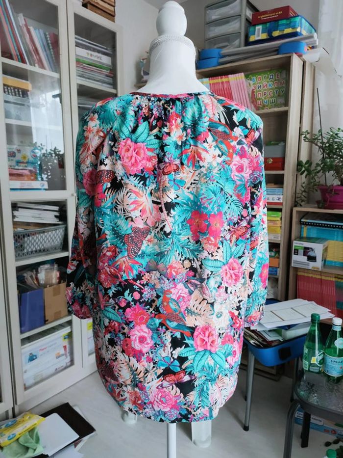 Blouse Christine Laure T36 - Motif Floral Exotique et Coloré ! - photo numéro 2