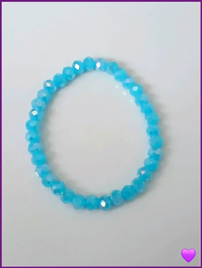 Bracelet perles bleu clair – lumineux, tendance et original - photo numéro 2