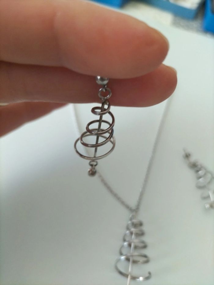 Parure argent tourbillon spirale - photo numéro 4