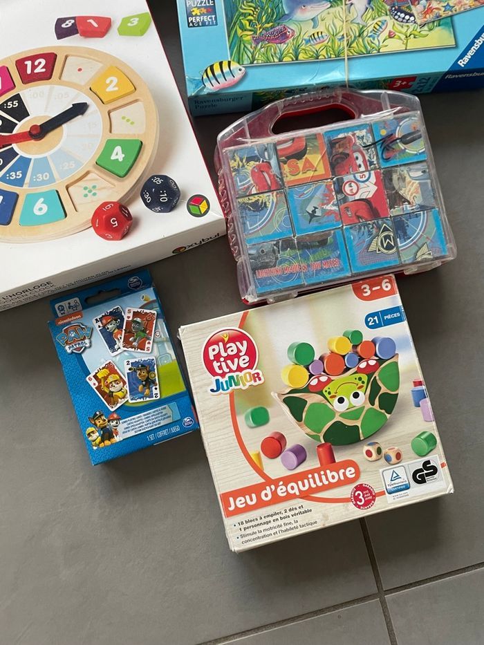 Lot 1: lot de 7 jeux jouet Haba Nathan Puzzle cartes