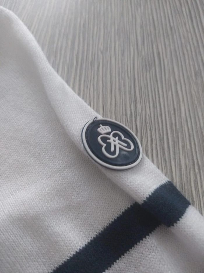 Pull fin Burton style marinière blanc et bleu taille m - photo numéro 4