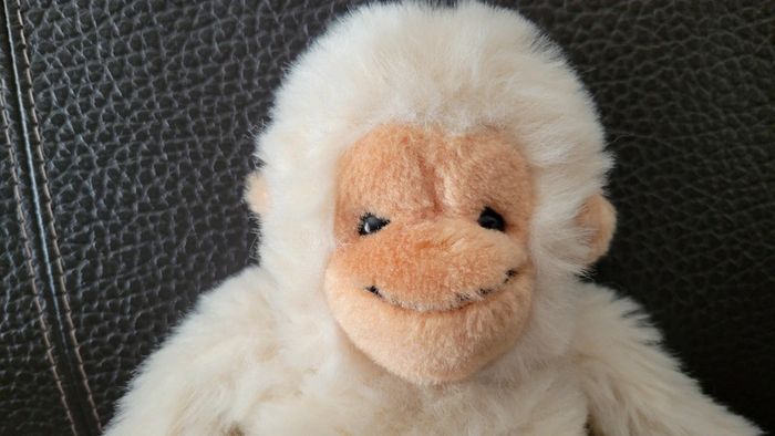 Peluche singe blanc crème - photo numéro 5