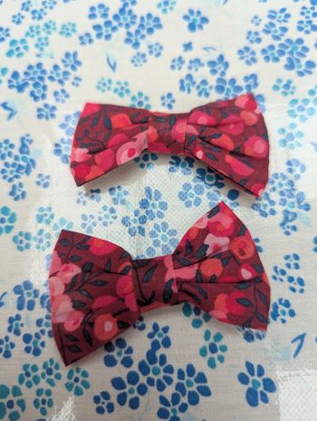 Barrettes en liberty Wiltshire rouge Jacadi