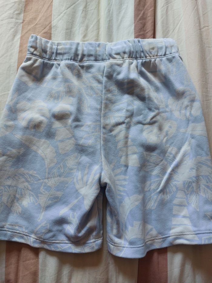 Short molleton bleu et blanc taille élastique - photo numéro 3