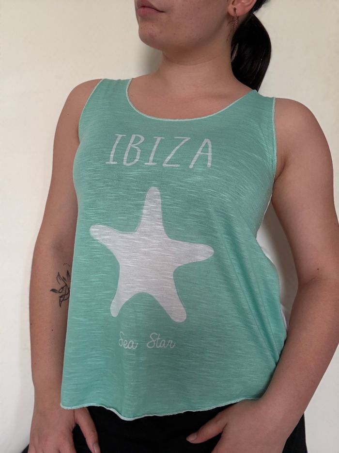 Débardeur Ibiza vert clair oversize été - photo numéro 2