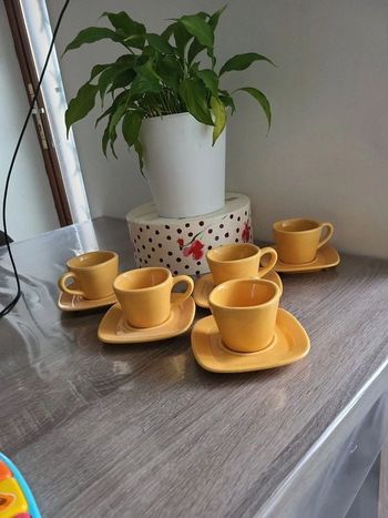 Lot de 5 tasses + sous tasses