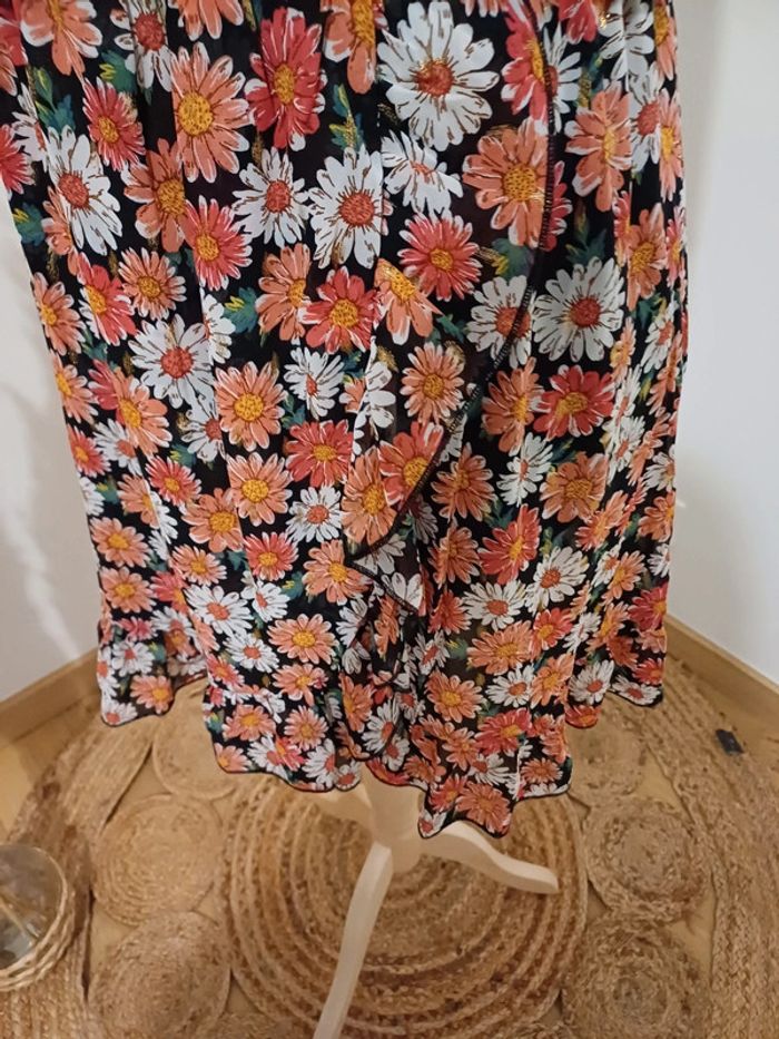 Robe cache-coeur Fleurie Flamant Rose taille M 38 - photo numéro 6