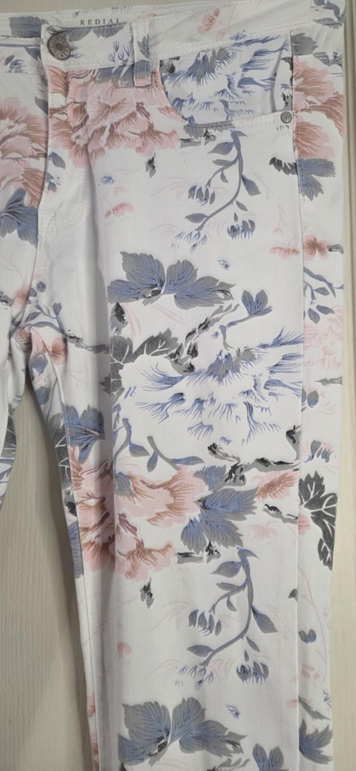 REDIAL PARIS DENIM – JEAN FLEURI BLANC – T38 – EXCELLENT ÉTAT - photo numéro 5