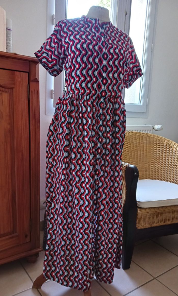 Robe longue vintage lilie rose T38 - photo numéro 3