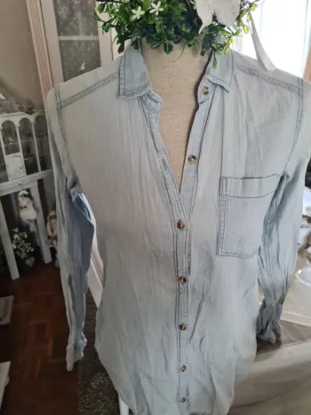 Chemise bleu jeans Hollister Taille XS