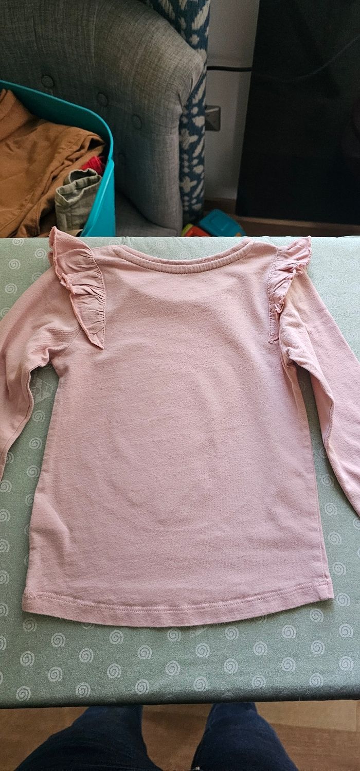 Tee shirt fille Bambi 92cm rose manches longues - photo numéro 6