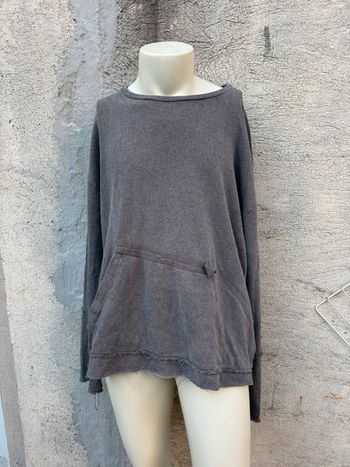 Pull léger Zara gris maille XL - col rond large