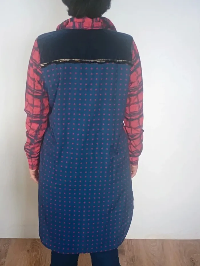 chemise longue motif ecossais M - photo numéro 3