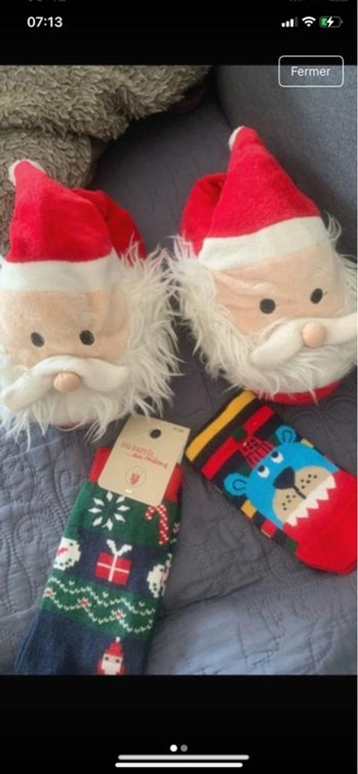 Chausson Noël et chaussettes