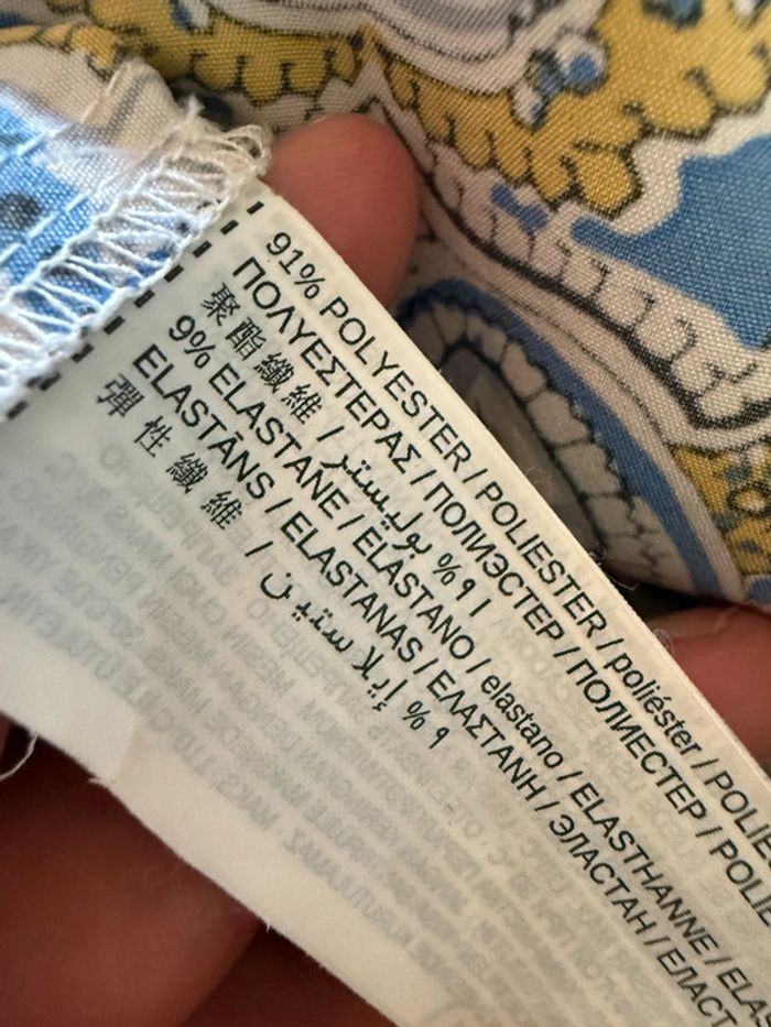 Robe courte mango bleue jaune et blanche - photo numéro 9