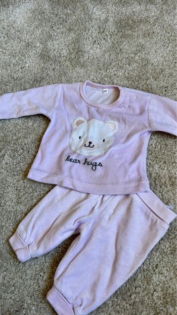 Ensemble velours rose Kiabi – 1 mois
