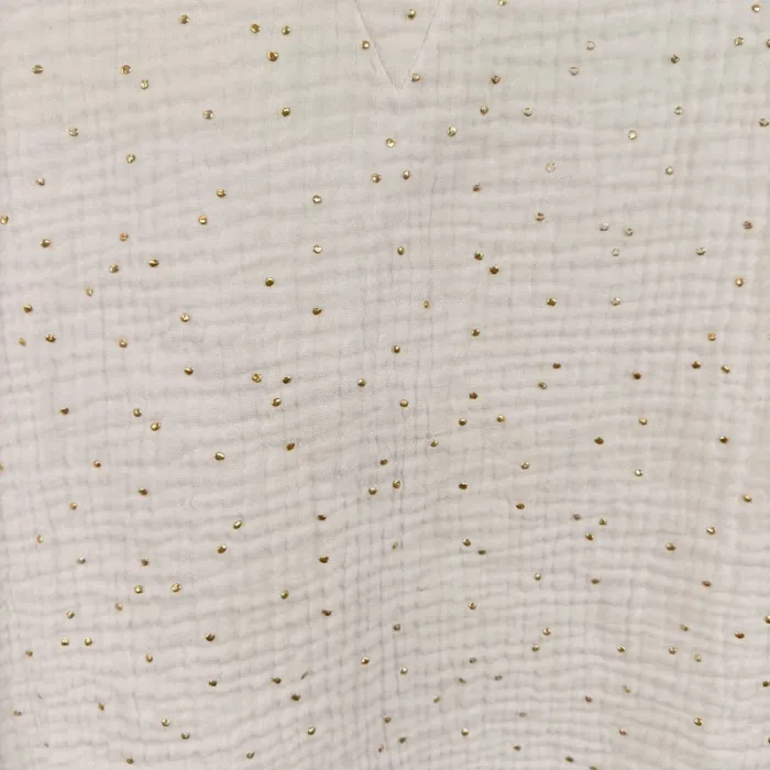 Top blanc à pois dorés Quintessence – Taille S A699 - photo numéro 6