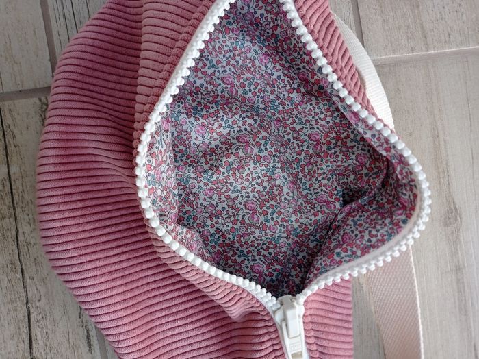 Sac banane effet velours - vieux rose - photo numéro 2