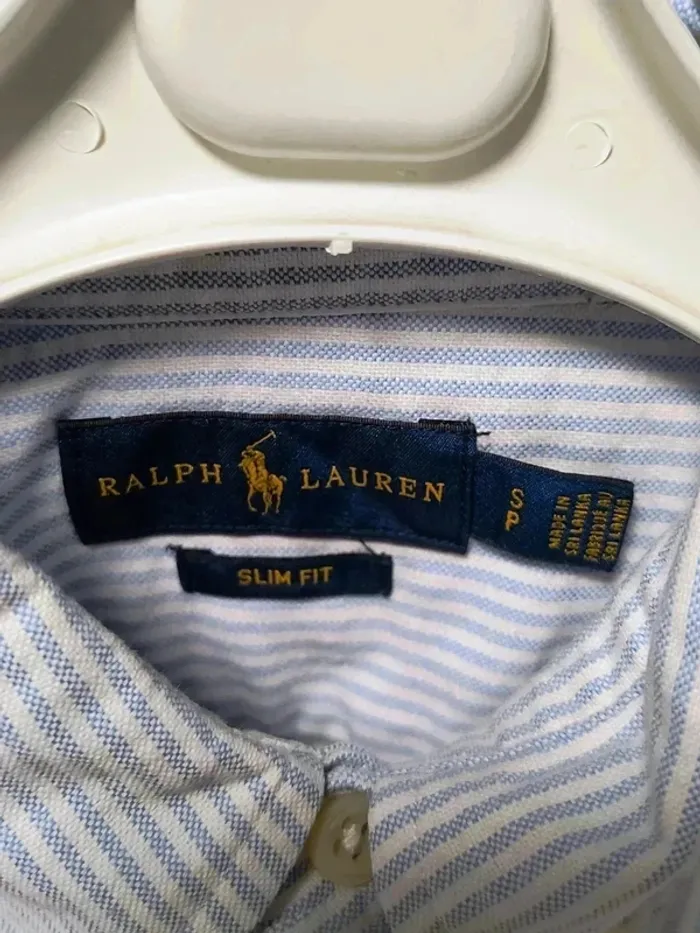 Chemise Ralph Lauren Slim Fit Rayée Bleu/Blanc – Élégance Vintage Y2K - photo numéro 7
