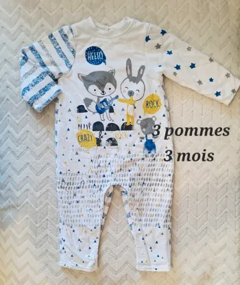 Pyjama 3 pommes 3 mois