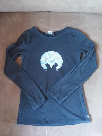 Tee shirt chemise manches longues Fille 8 ans hérisson Okaïdi