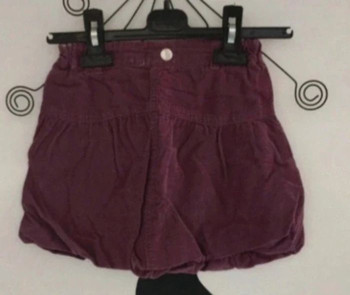 Jupe velour violet Tirelarigo taille 23 mois