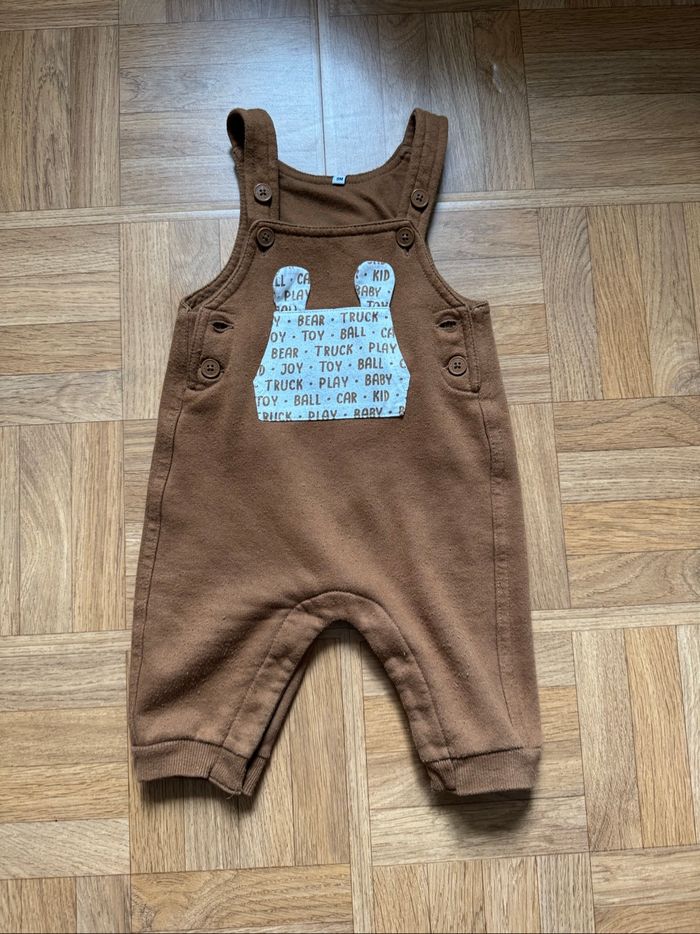 Salopette 9 mois bébé garçon marron