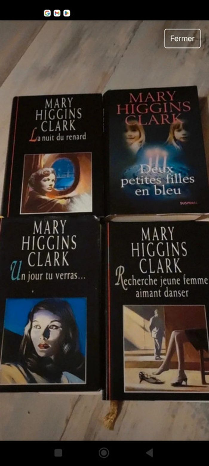 Lot de 4 livres Mary Higgins Clark
