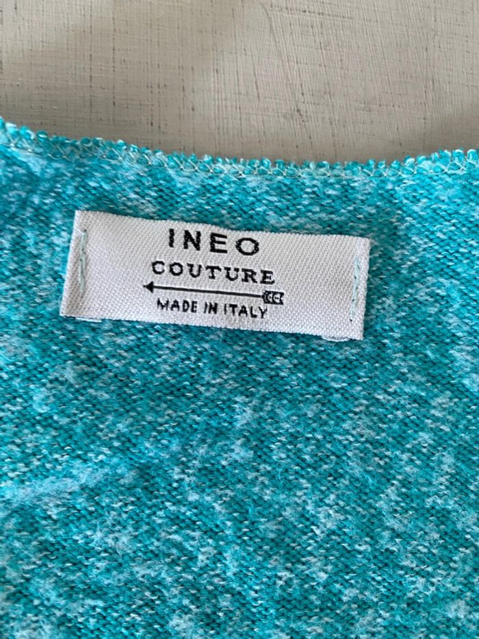 Pull manche longue turquoise Mademoiselle en baskets Ineo Couture taille M/L - photo numéro 13