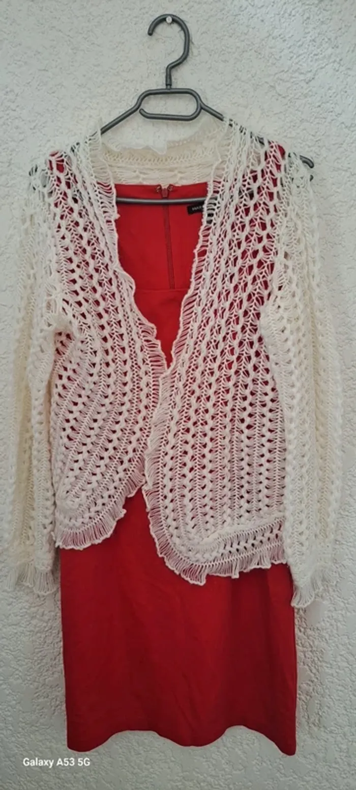 Robe rouge courte cintrée  T38 Mango - photo numéro 5
