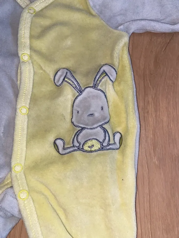 Pyjama gris et vert pomme Boîte à Malice - Taille Naissance - photo numéro 3