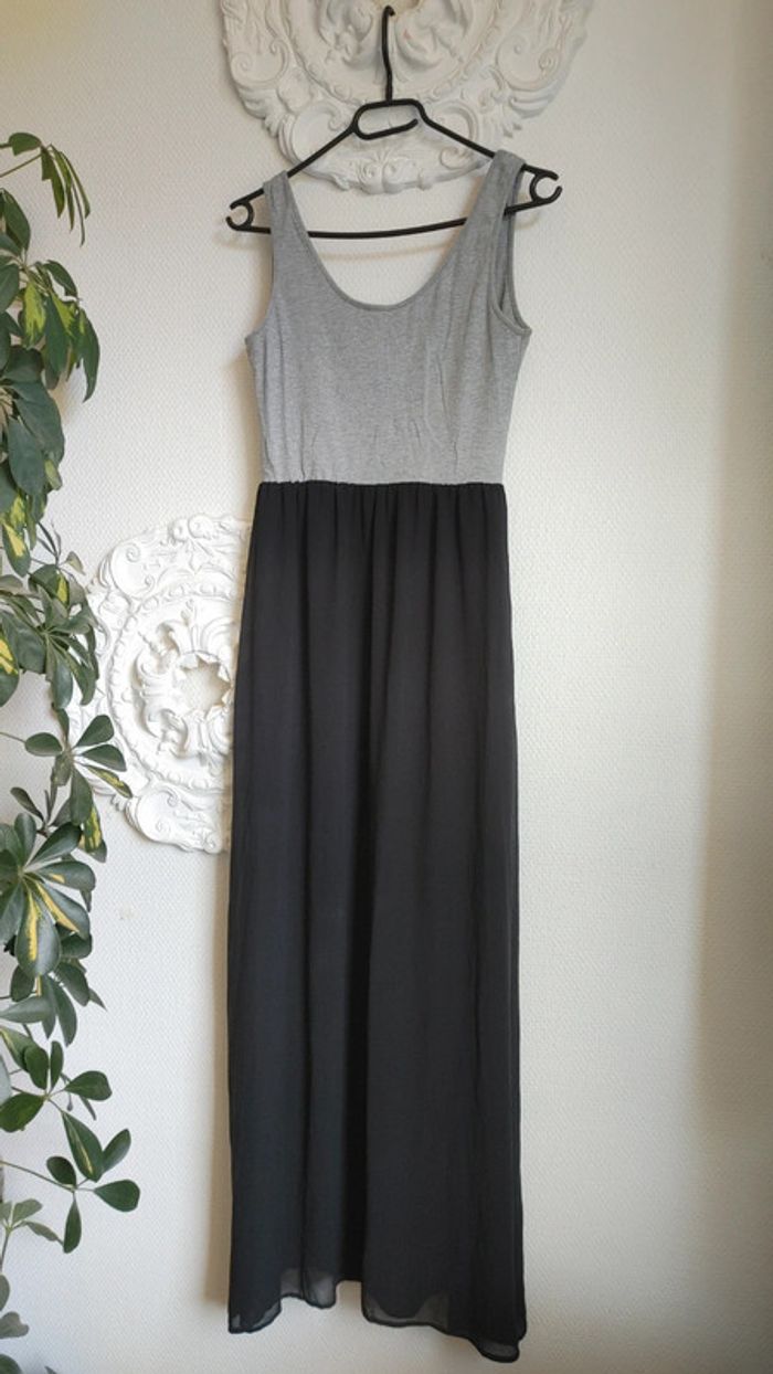 Robe sans manche longue bicolore fluide - photo numéro 7