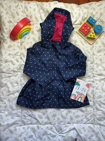 coupe vent à capuche marine motifs étoiles lupilu 18/24 mois