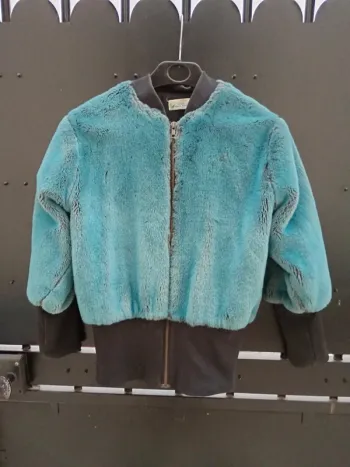 Veste fausse fourrure bleu  Taille S