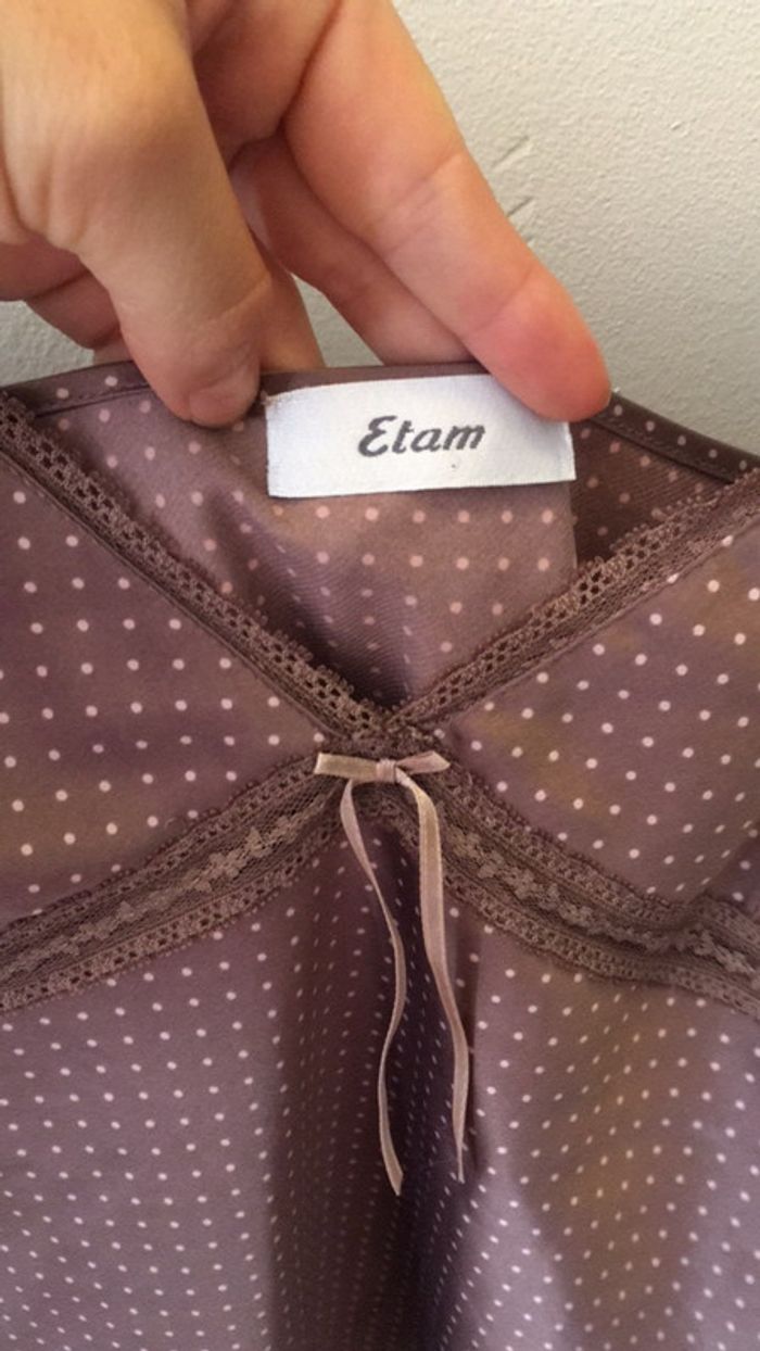 Caraco Etam à petits pois taille 40 Lila et et violet - photo numéro 4