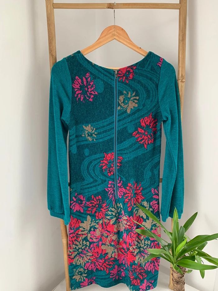 Robe La Fiancée du Mekong rose et bleu clair taille S - photo numéro 4