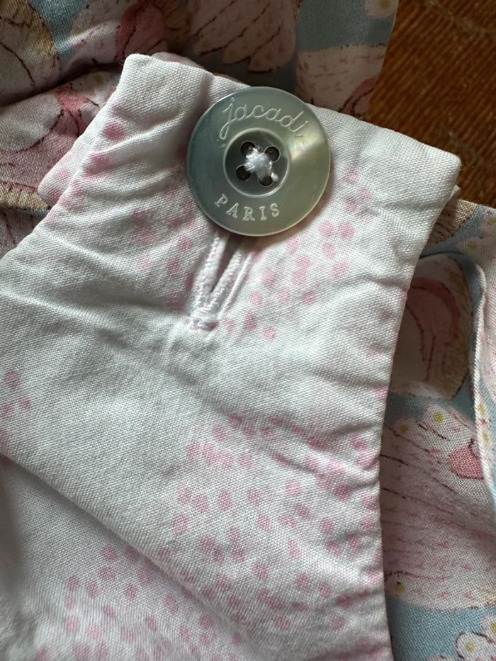 Ensemble Jacadi salopette chemisier paon rose 6 mois - photo numéro 3