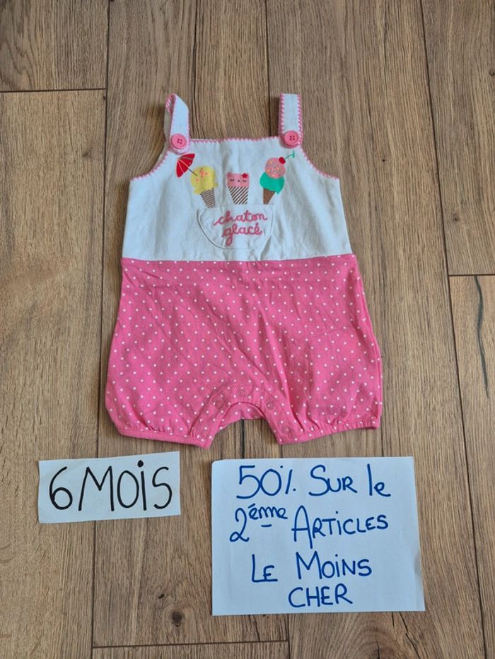 Salopette combi short barboteuse motif glace