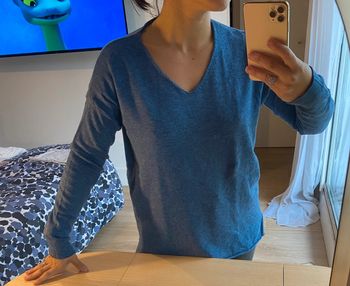 Pull Goa col v femme bleu S