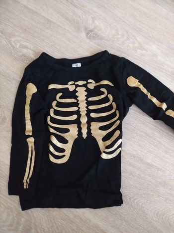 Tee-shirt squelette doré